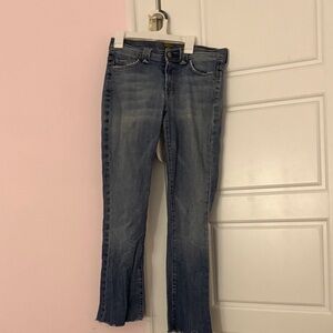 7 For All Mankind Women's Cropped Blue Jeans